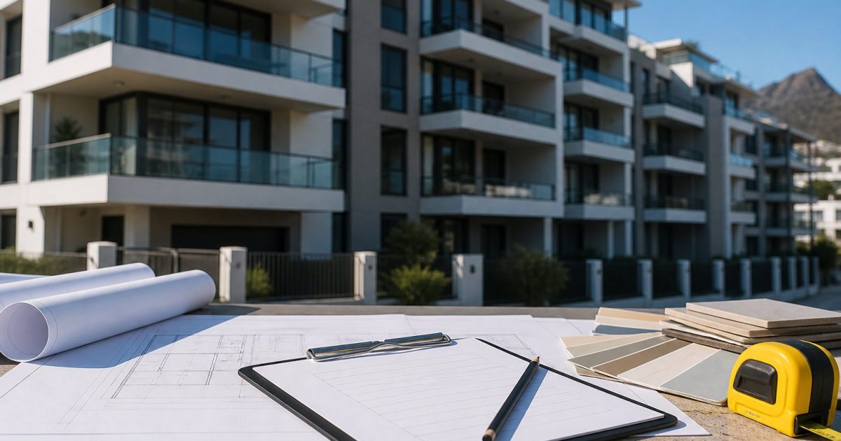 Painted façades and balconies at a Cape Town sectional-title complex