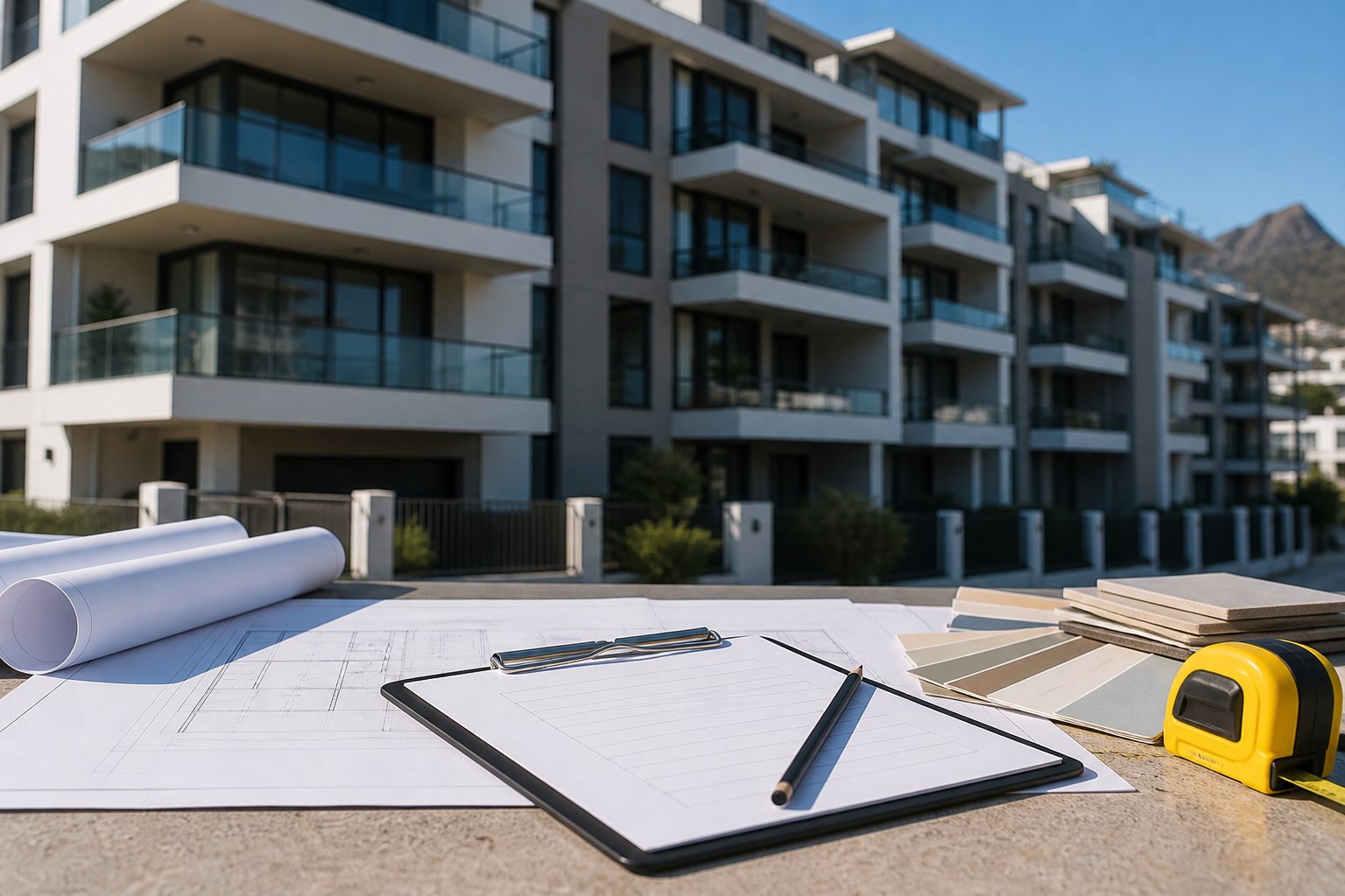 Painted façades and balconies at a Cape Town sectional-title complex