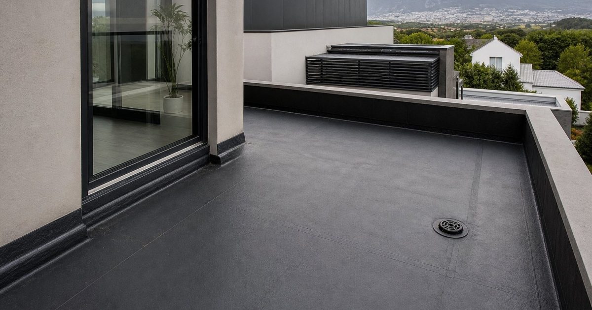Flat roof, parapet and tiled balcony on a Cape Town home