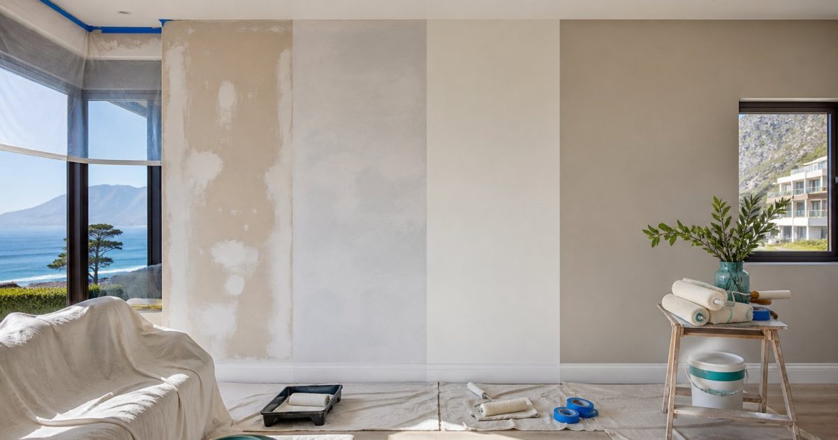 Cape Town living room prepared for a full interior repaint