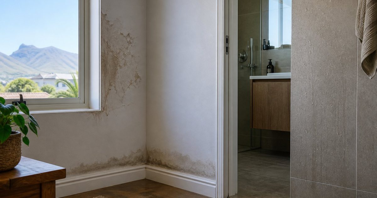Different damp and condensation signs in a Cape Town home
