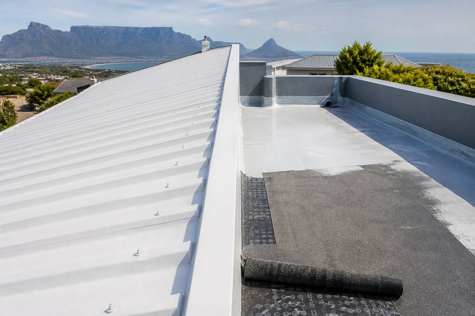 Cape Town roof with painted surface and waterproofed junctions